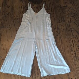 LACAUSA Ivory Wide-Leg Silk-Blend Jumpsuit